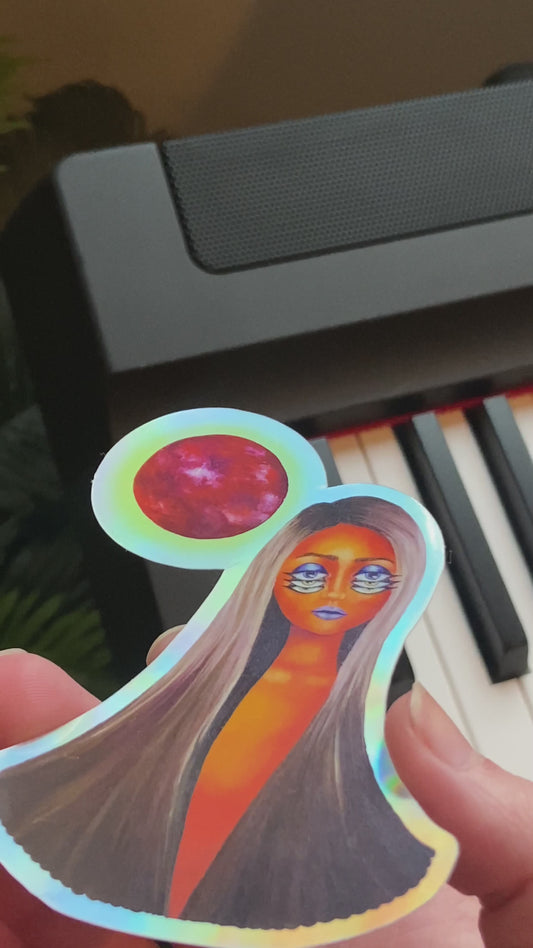Holographic Blood Moon sticker